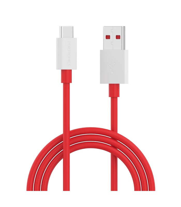 Portronics Konnect Dash Pro 80W USB to Type C Charging Cable with 6Amp Output, 480 mbps Data Sync, 1M Length, Supports Fast Charger, Macbook, Laptops, Smartphones(Red)