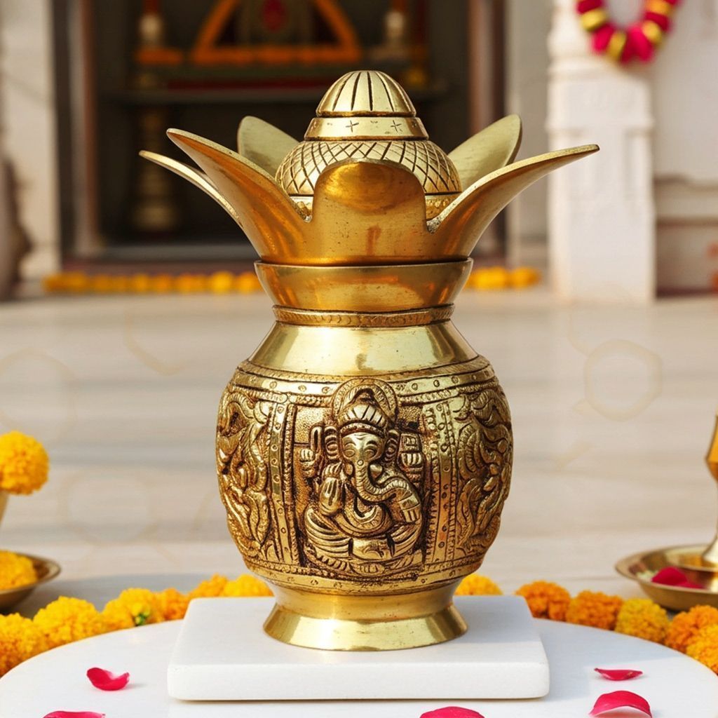 Brass Showpiece Kalash God Idol Statue (BSMAS1082 D)