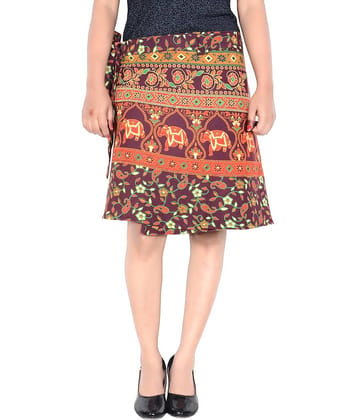 Sttoffa Cotton Wrap Skirt - Brown