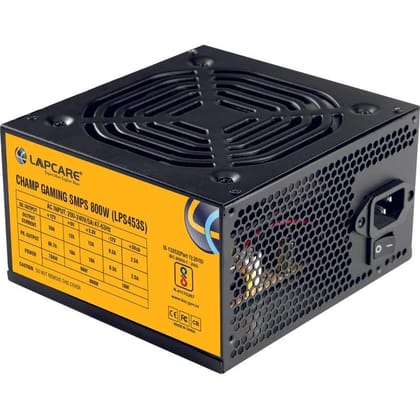LAPCARE Champ 800W Gaming SMPS with PWM| ATX 12V| Multi Core-CPU| 120mm Cooling Fan.