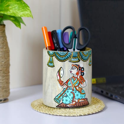 Wooden Pattachitra Pen / Pencil Stand
