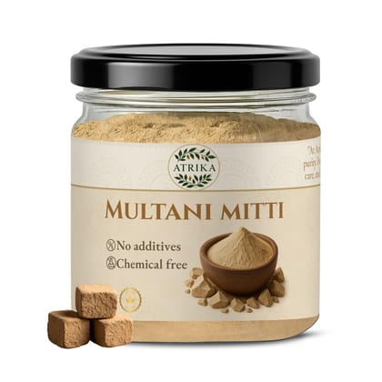Atrika Multani Mitti Powder 250g | Pure Natural Clay for Face Pack, Tan Removal, Oil Control & Acne Care | Herbal Hair & Skin Care Atrika Multani Mitti Powder 250g | Pure Natural Clay for Face Pack, Tan Removal, Oil Control & Acne Care | Herbal Hair & Skin Care