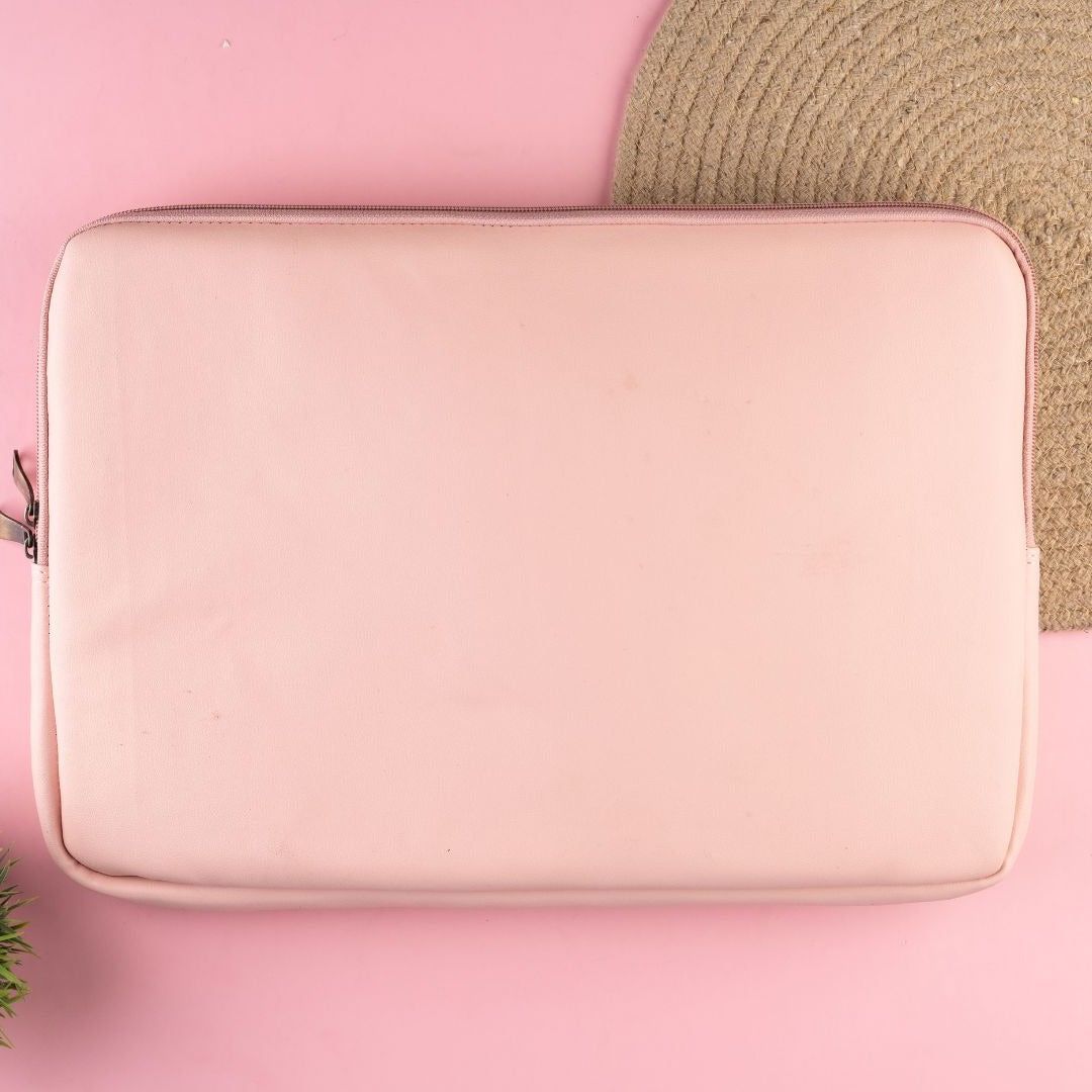 Wrapcart Pink Laptop Sleeve with Velvet Lining