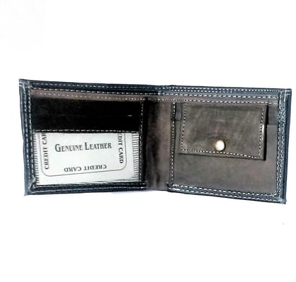 Nawani D.4 Leather Men's Black Wallet, Size- 12/9 cm