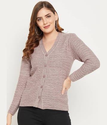 zigo Woollen V Neck Women's Buttoned Cardigans - Pink (Pack of 1)