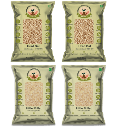 Sedya Premium Urad Dal & Little Millet Combo | Protein & Fiber Rich | 2kg (1kg Each)