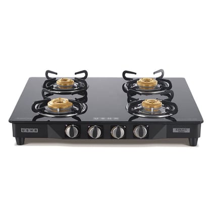 USHA GS4 001 EBONY GAS STOVE COOKTOP WITH 4 BURNER