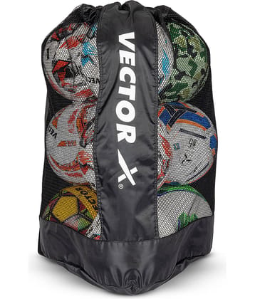 Vector X  Polyester and Mesh Football Carrying Bag for 9 Balls (Black)