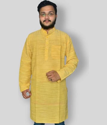 DESHBANDHU DBK - Yellow Cotton Blend Men's Regular Kurta ( Pack of 1 )