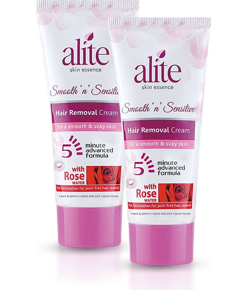 Alite Hair Removal Cream for Women Painless & Effective with Rose Water (60g x Pack of 2)