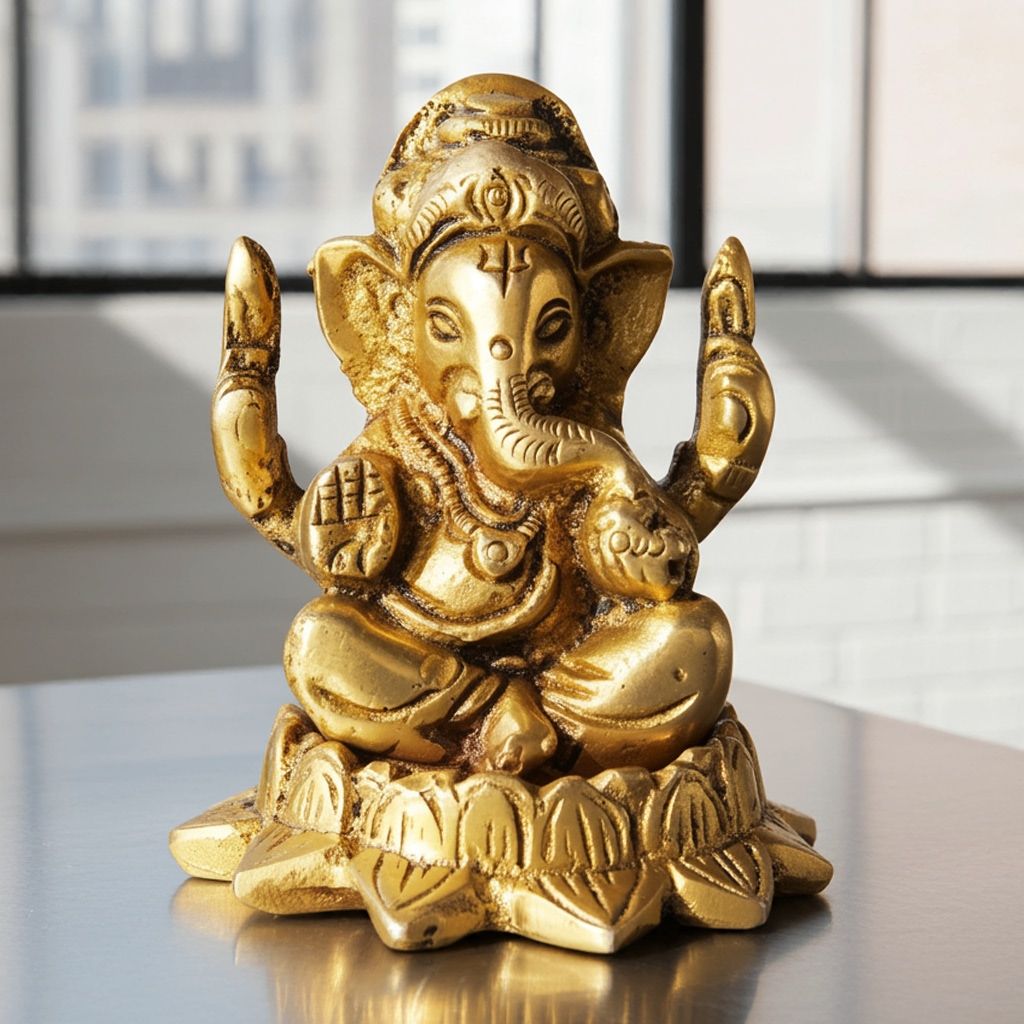 Brass Showpiece Ganesh Ji Statue (BSMAS1222 G)