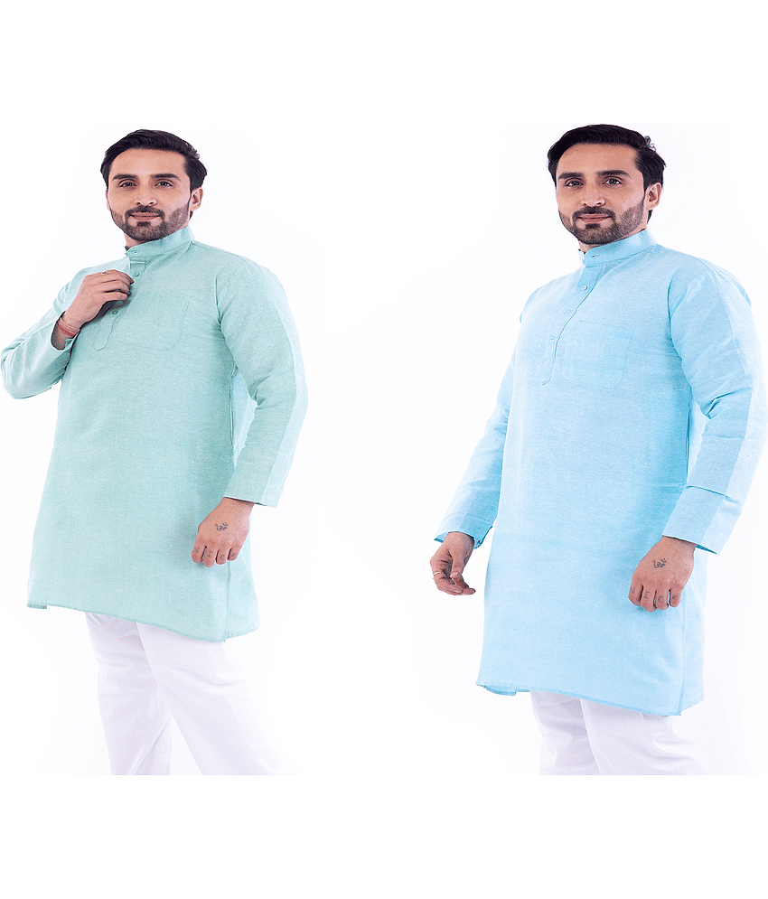 DESHBANDHU DBK Multi Cotton Kurta Pack of 2