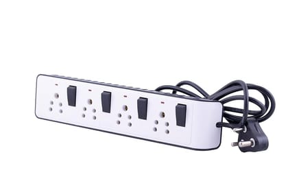 Monic - Power Strip (4 Switches+4 Sockets) 6A Moulded Power Core Wire