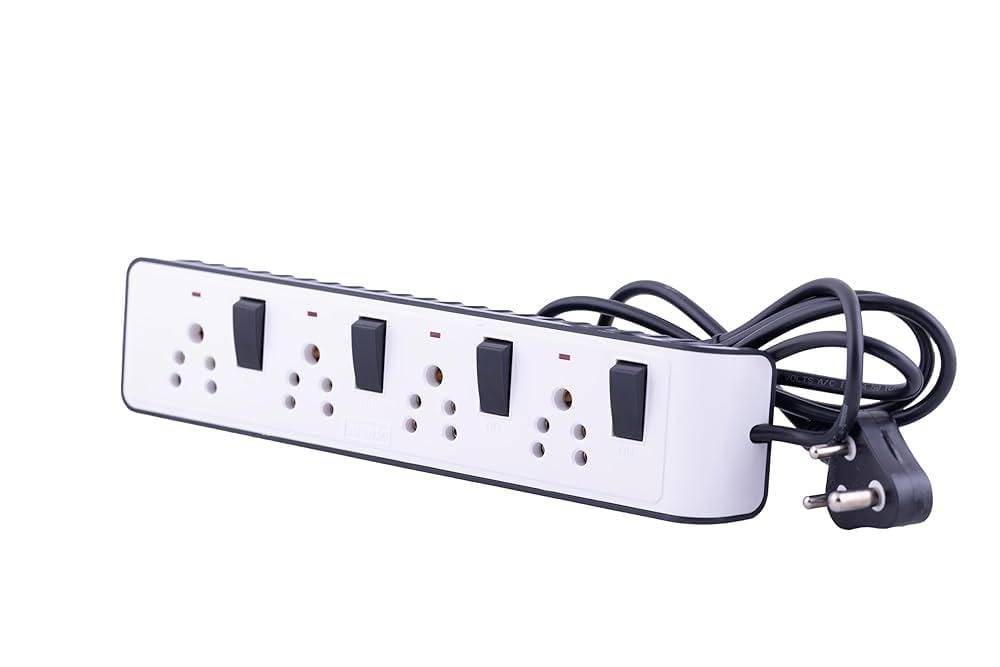 Monic - Power Strip (4 Switches+4 Sockets) 6A Moulded Power Core Wire