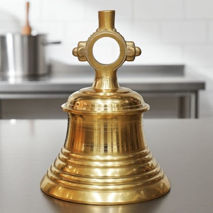 Brass Temple Hanging Ghanta, Hanging Bell, Ghanta 75 KG - Heavy Brass Temple Bell for Devotional Décor (ZMAS493 Z)