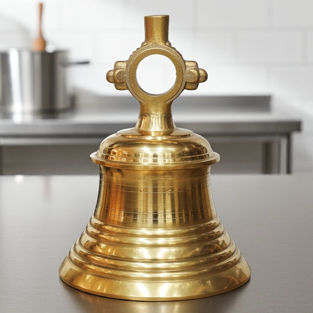 Brass Temple Hanging Ghanta, Hanging Bell, Ghanta 75 KG - Heavy Brass Temple Bell for Devotional Décor (ZMAS493 Z)