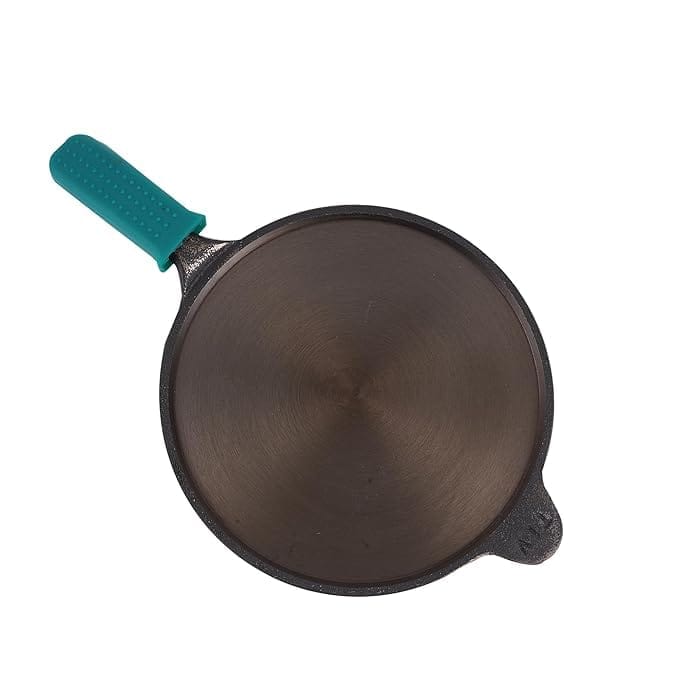 Super Smooth Cast Iron Tawa+Silicone Handle for Dosa/Chapathi | 25.4cm/10 inch, 1.8kg | Induction Friendly | Naturally Nonstick, Pre-Seasoned Tawa, 100% Pure & Toxin-Free_assorted colour