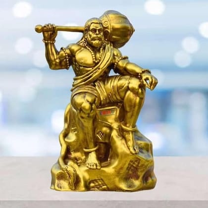 WELNO Golden Bahubali Idol for Car Dashboard, Home, Office Desk – Hanuman Murti for Pooja, Temple Showpiece, Decoration, Festivals and Gifting.