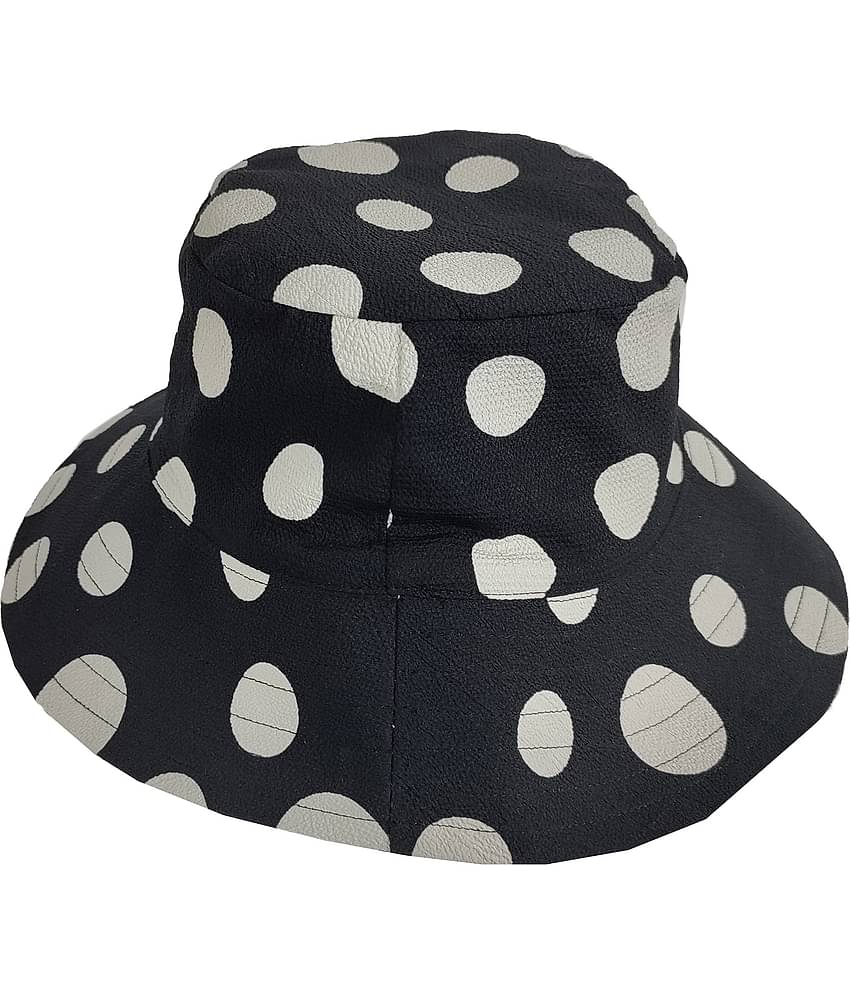 NUEVOSDAMAS Women's Black Polyester Hats For Summer ( Pack of 1 )