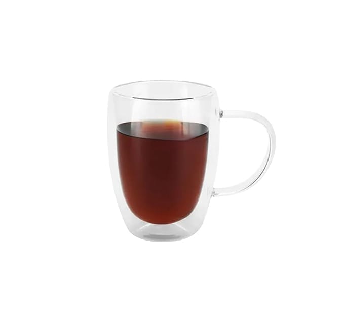 The Bean Co Roasters Double Wall Coffee Cup | Borosilicate Glass | Insulated Layer Cups |Perfect for Coffee and Tea (350 ML)