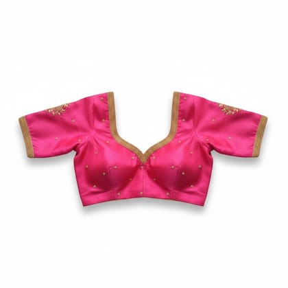 Hot Pink Embellished Designer Saree Blouse