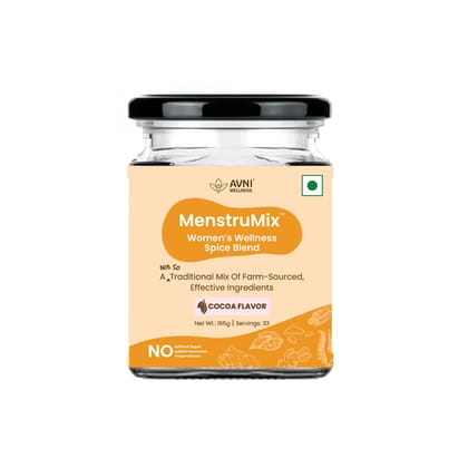 Avni - Menstrumix Cocoa Flavoured, Women's Wellness Spice Mix | Extra Boost of Energy | Rich in Magnesium, Iron and Antioxidants | Consume With Milk, Warm Water, Smoothie, Chai, Coffee