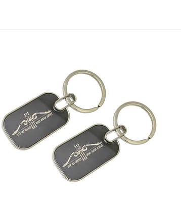 UJJi Silver Men's Regular Keychain ( Pack of 2 )