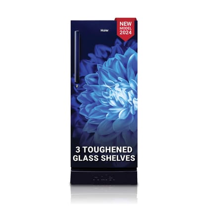 Haier 190 L, 5 Star, Direct-Cool Single Door Refrigerator (HED-205MDB-P, Marine Dahelia, Base Stand Drawer, 2024 Model) Haier 190 L, 5 Star, Direct-Cool Single Door Refrigerator (HED-205MDB-P, Marine Dahelia, Base Stand Drawer, 2024 Model) - Marine Dahel