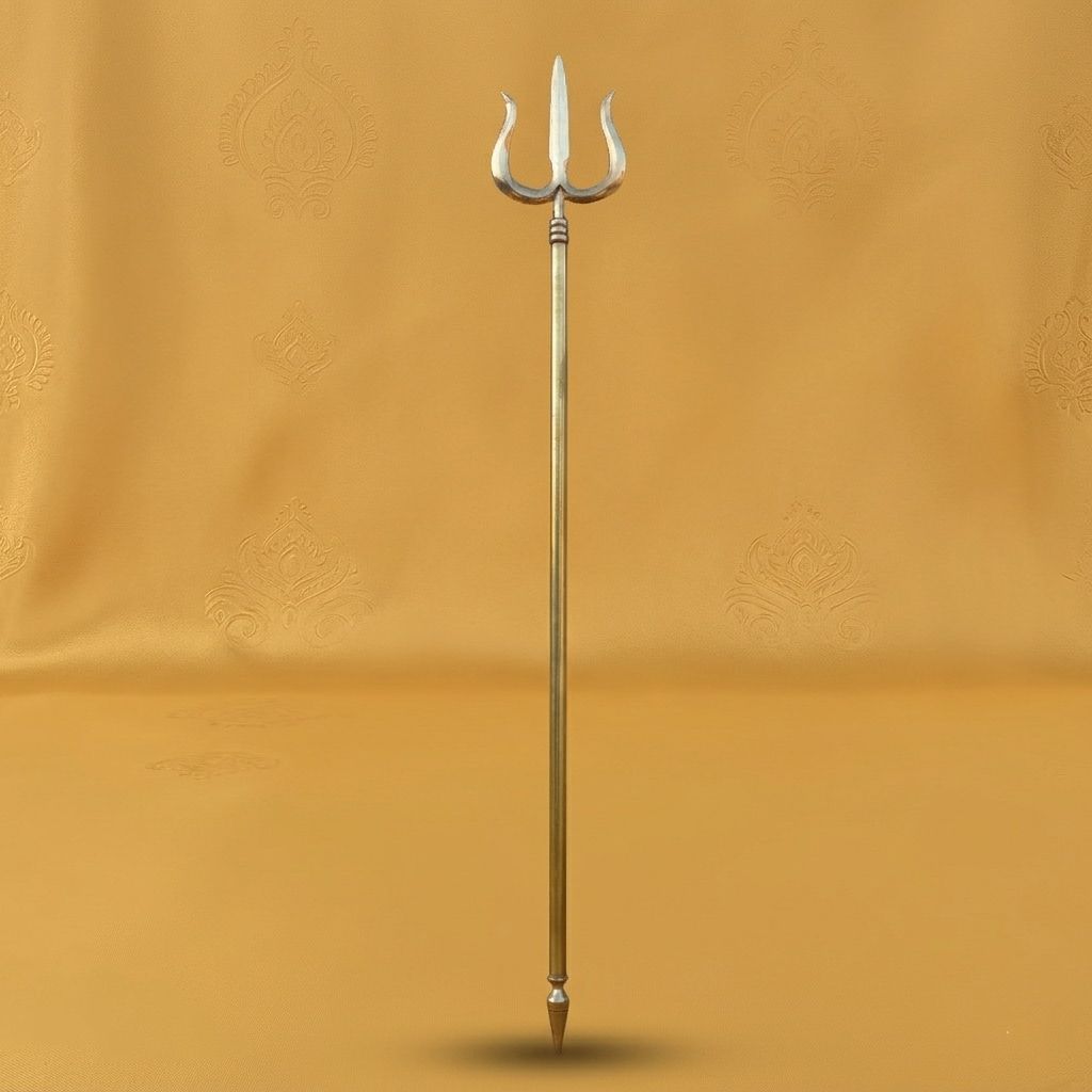 Brass Trishul, Height : 44 Inch (ZMAS138 Q)