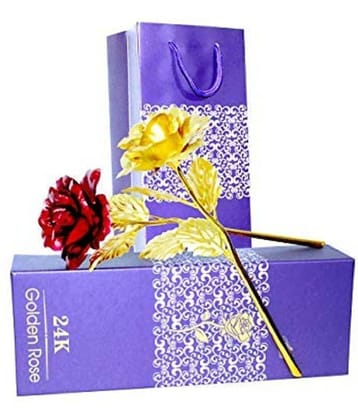 PAYSTORE Plastic Valentine Roses - Pack of 2