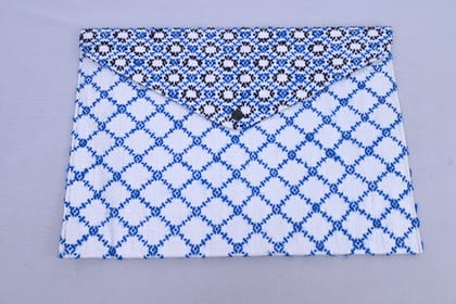 Handwoven Taat Fabric Document Holder File Folder with Flap Button Closure