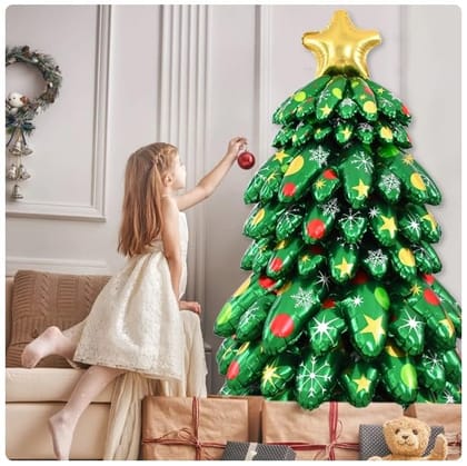 51-inch Tall Star topped Christmas Tree Foil Balloon 51-inch Tall Star topped Christmas Tree Foil Balloon