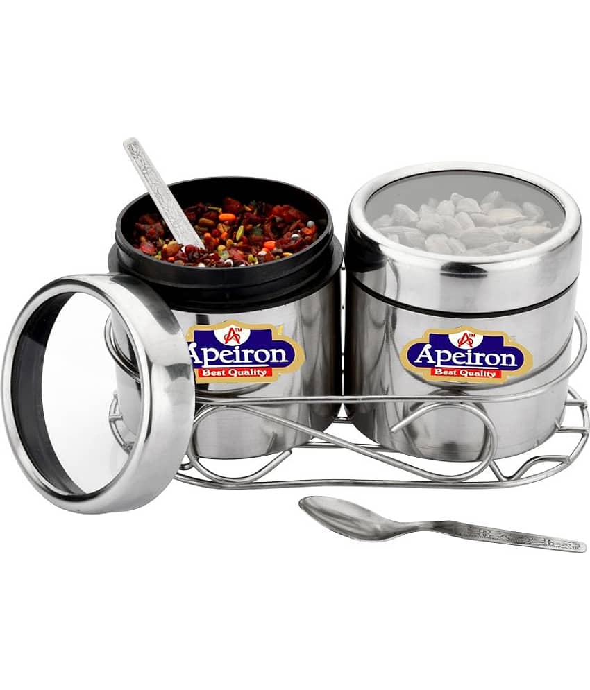APEIRON MULTI PURPOSE DABBA Steel Spice Container Set of 2 400 mL