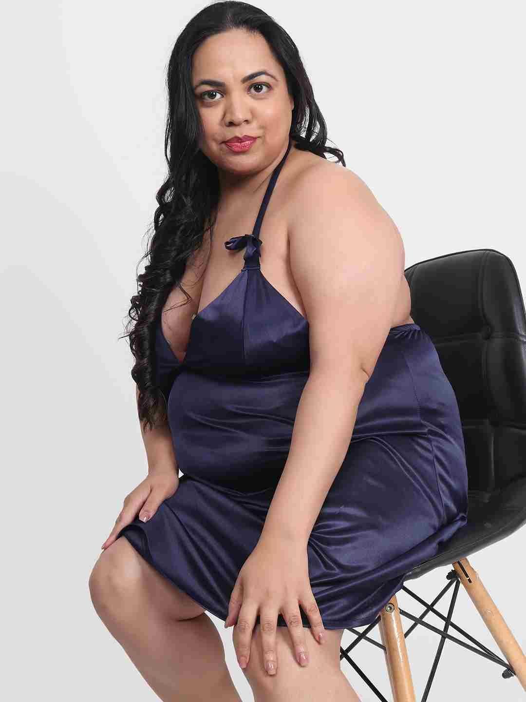 Plus Size Sexy Solid Cherry  Honeymoon Babydoll Bikini Dress BB41N