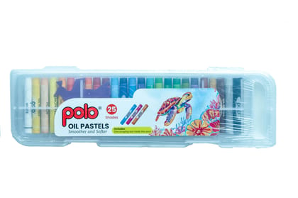 polo Oil Pastels - 25 Vibrant Shades in a Durable Plastic Box, Smooth & Blendable Colors for Artists, Students, and Hobbyists - Ideal for Drawing, Sketching, and Painting