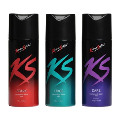 Kama Sutra Spark, Urge and Dare Deodorant for Men, 150 ml (Pack of 3)