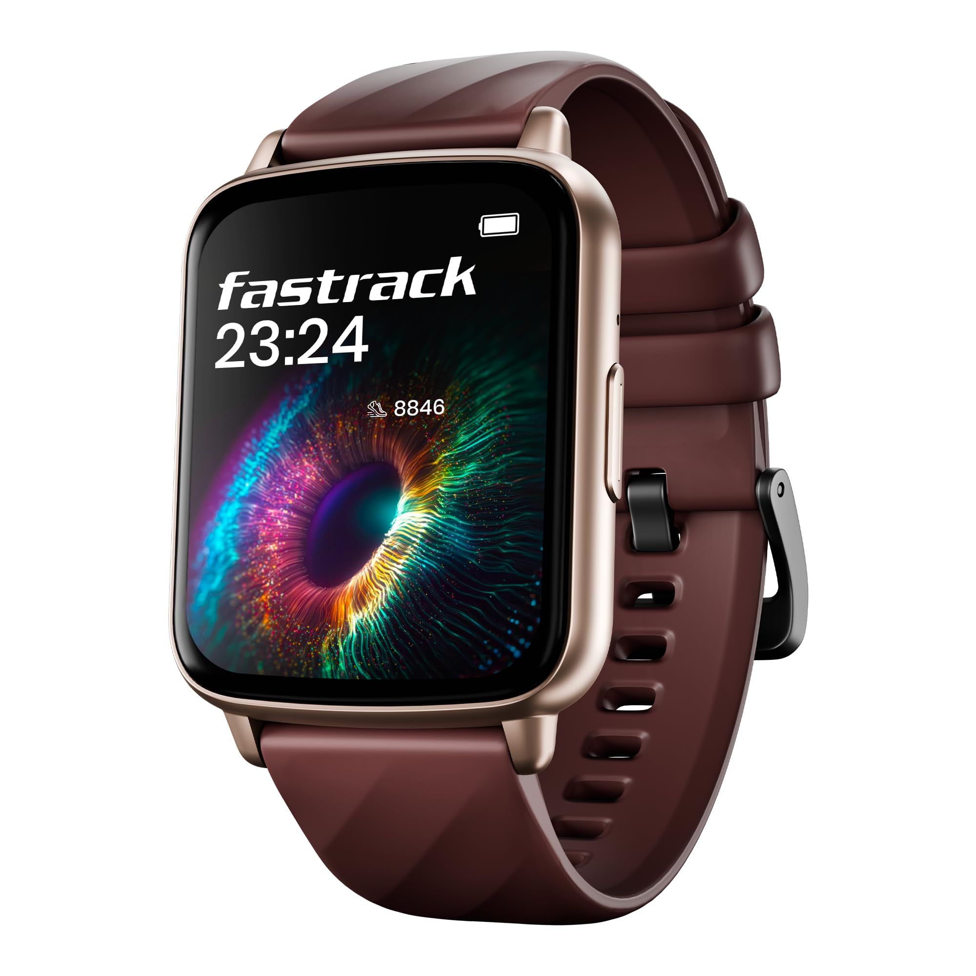 Fastrack Volt S1 Smart Watch for Man and Women Latest with 1.83" Display, Silicone Strap, BT Calling, 100+ Sports Modes, Heart Rate, SpO2, IP68, Ideal Smartwatch for Boys and Girls (Wine Red) Fastrack Volt S1 Smart Watch for Man and Women Latest with 1.8