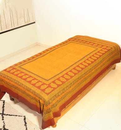 Hand Block Printed Bagh Cotton Single Bed Sheet Hand Block Printed Bagh Cotton Single Bed Sheet