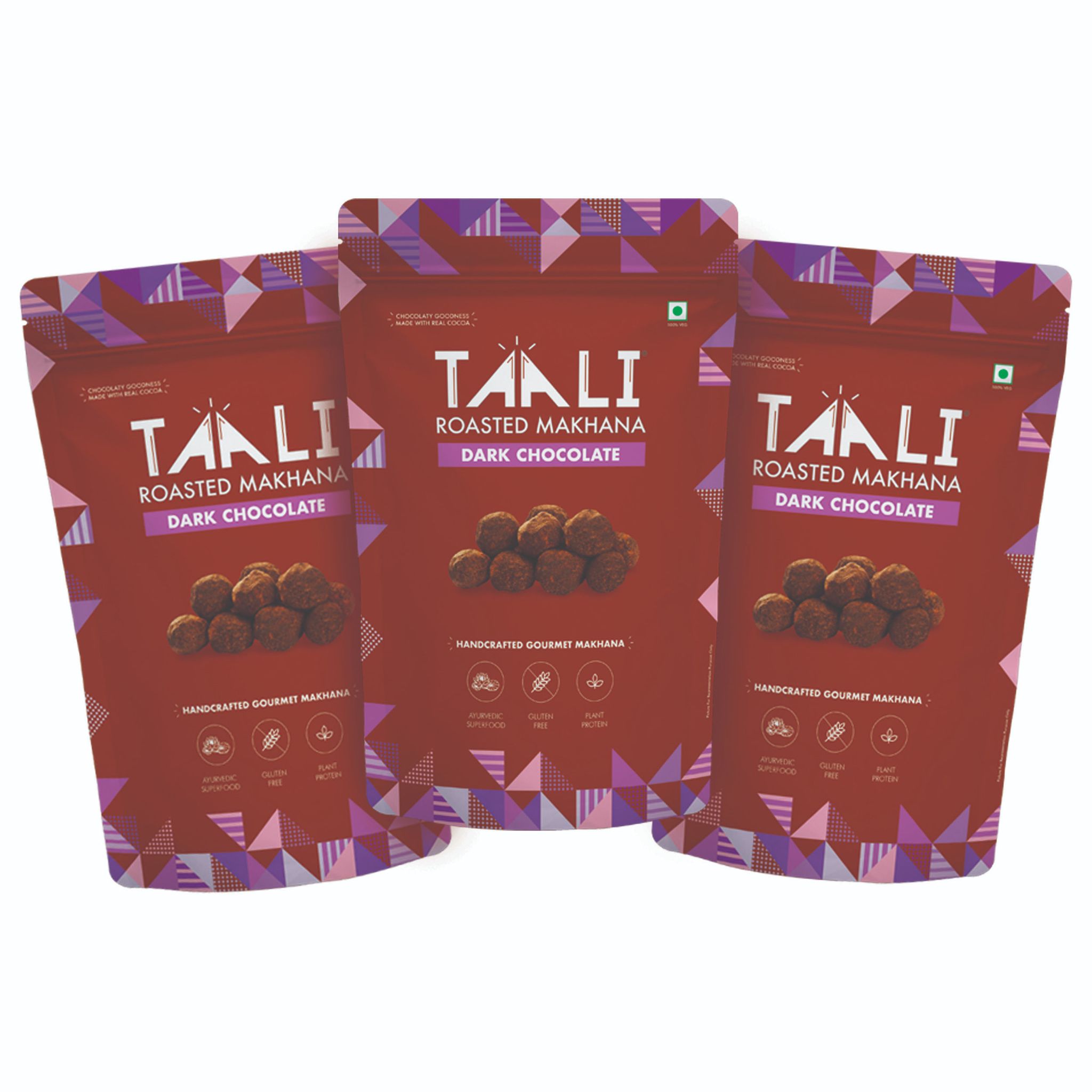 Taali Roasted Makhana With Dark Chocolate, 75 gm Each - Pack of 3