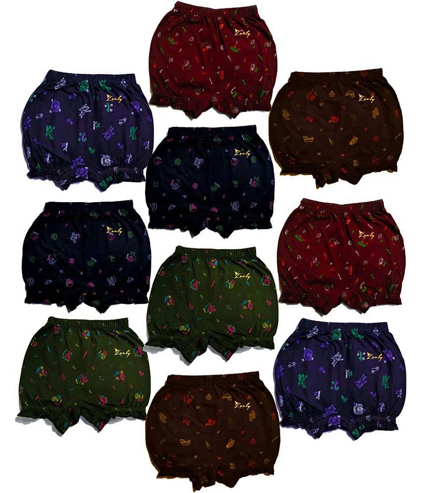 HAP Pack of 10 Cotton Bloomers For Girls ( Multi )