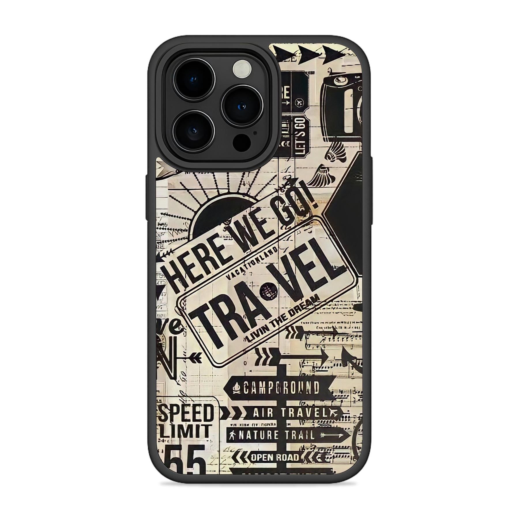 Vintage Travel Stamps Mobile Bumper Cover