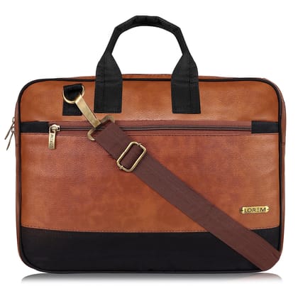 LOREM Tan Color faux leather 10L Messenger Bag For Men & Women BG82 LOREM Tan Color faux leather 10L Messenger Bag For Men & Women BG82