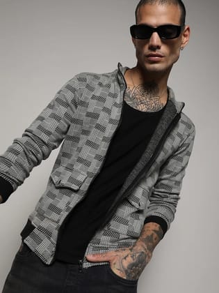 Textured Jacket With Flap Pocket Textured Jacket With Flap Pocket