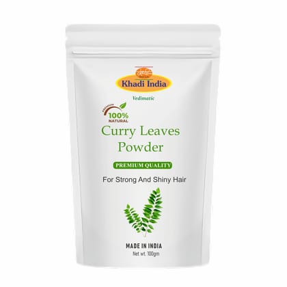 Khadi 100% Pure Organic Curry Leaves Powder for Hair & Skin Brightening (Fresh Kari Patta Leaf, Karuveppilai powder) Fresh (100gm., CURRY LEAVES) Khadi 100% Pure Organic Curry Leaves Powder for Hair & Skin Brightening (Fresh Kari Patta Leaf, Karuveppilai