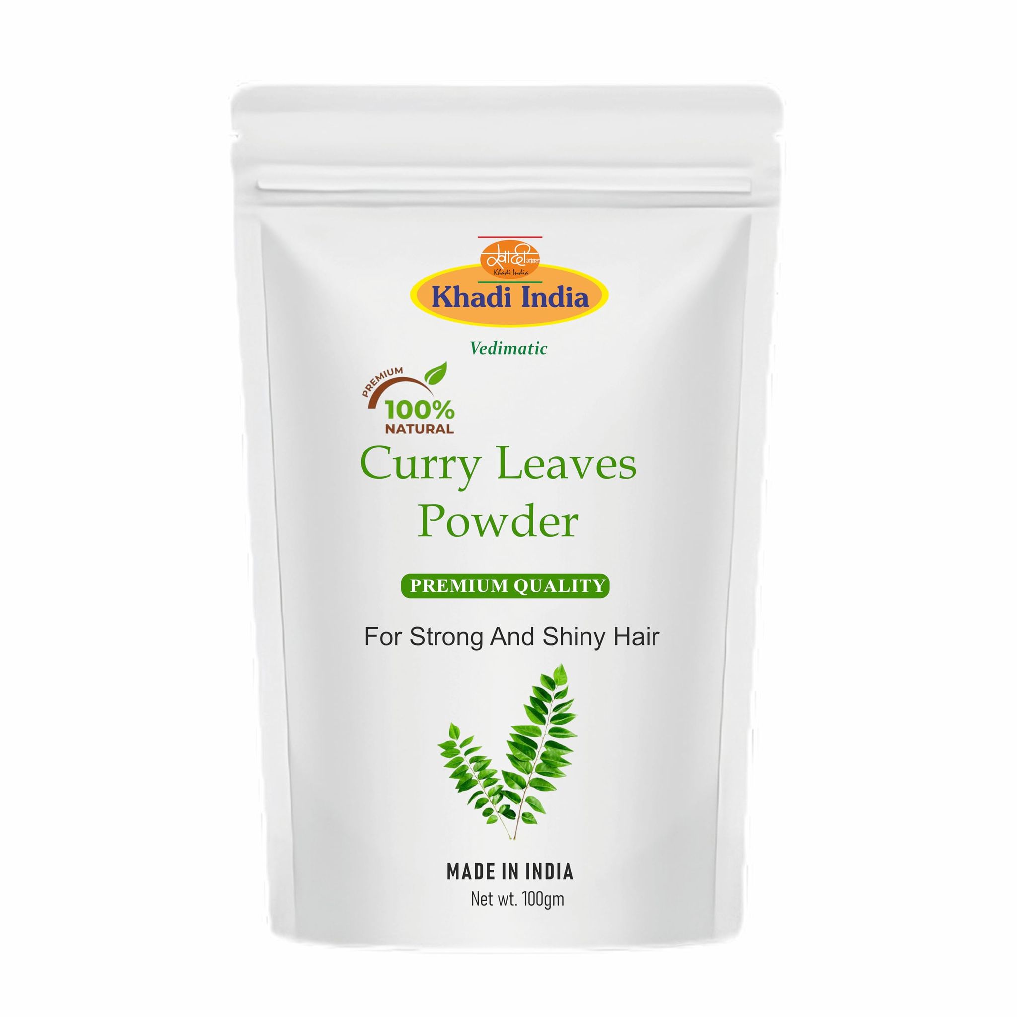 Khadi 100% Pure Organic Curry Leaves Powder for Hair & Skin Brightening (Fresh Kari Patta Leaf, Karuveppilai powder) Fresh (100gm., CURRY LEAVES) Khadi 100% Pure Organic Curry Leaves Powder for Hair & Skin Brightening (Fresh Kari Patta Leaf, Karuveppilai