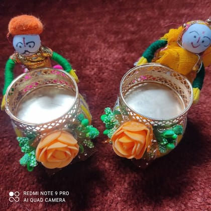 Dhol handmade tea light holdar one par