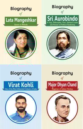 Biography of Lata Mangeshkar, Virat Kohli, Sri Aurobindo & Major Dhyan Chand (Set of 4 Books) [Paperback] [Sep 24, 2023] RPH Editorial Board
