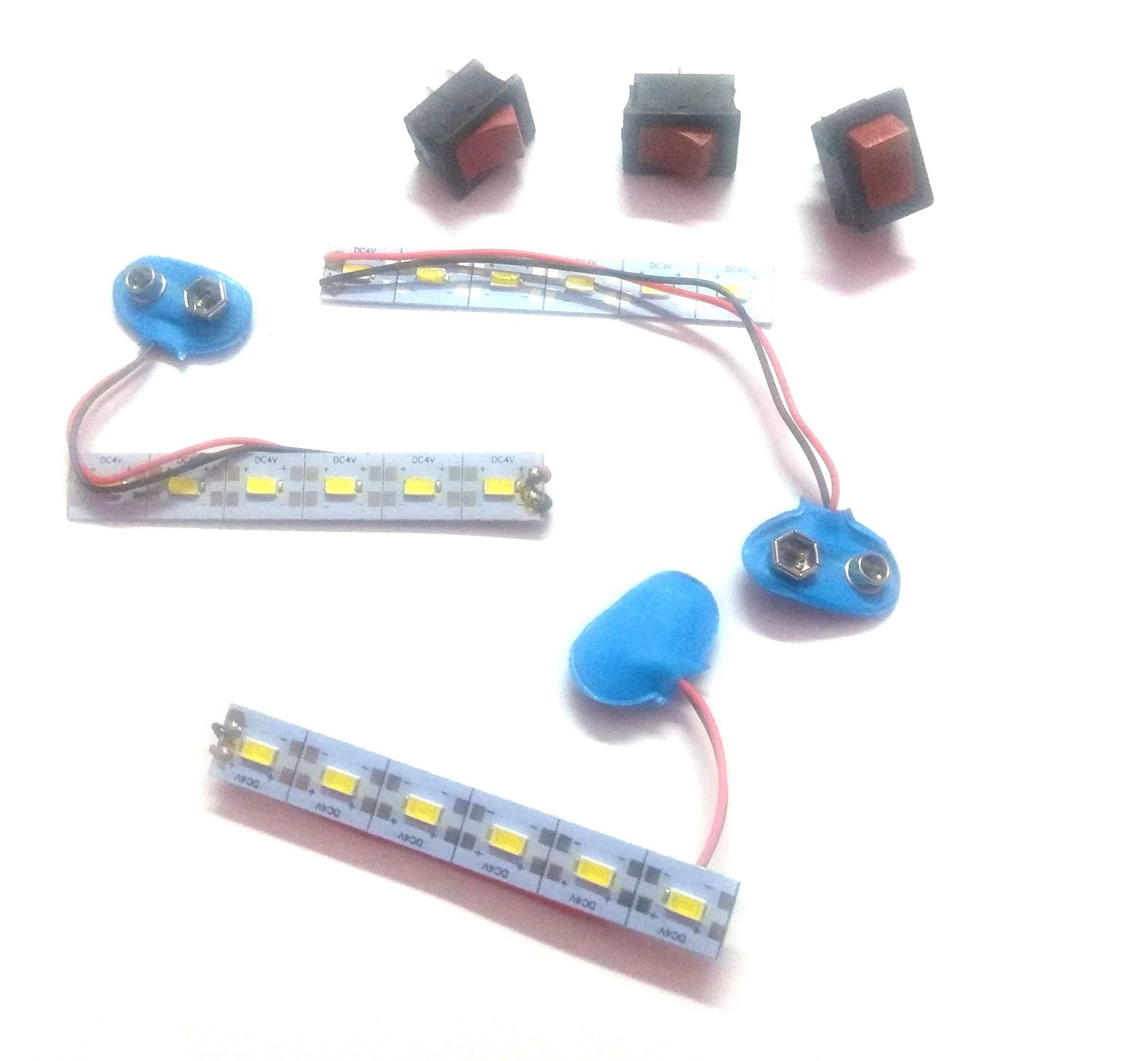 Nawani 3 LED Palait with Connector and 3 Switch School Project.