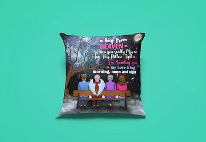 Arni Arts Hug This Family Cushion Cover 12x12 Inch
