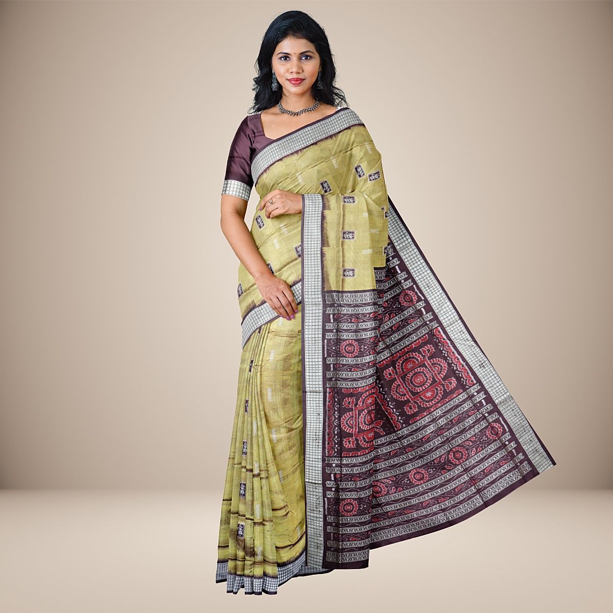 Tribal Motifs Bomkai Silk Saree